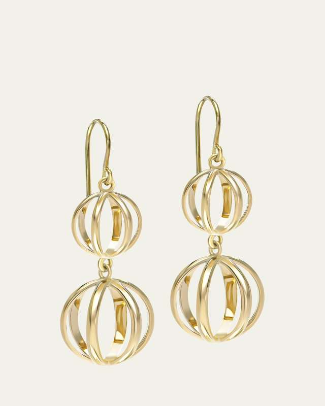 Prisma 18K Yellow Gold Double Cage Drop Earrings
